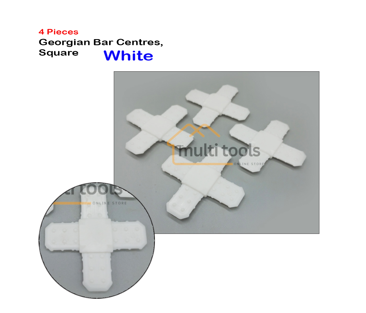 4 Pecs Georgian Bar Centres, Square White.